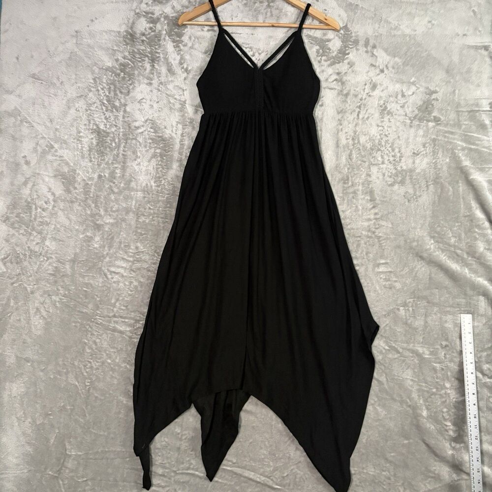 ✨Fairy Dress S Black Halter Braided Crossover Goth Y2K Derek Heart